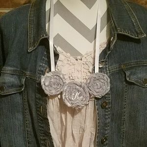 Fabric Rosette Statement Necklace